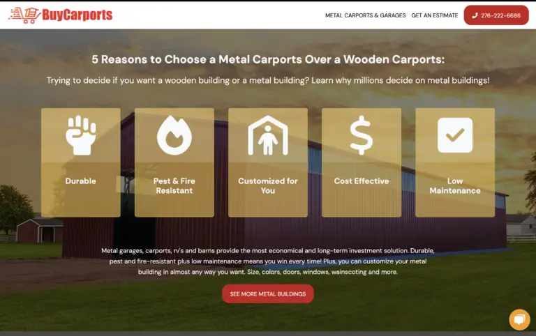 Buycarports new website